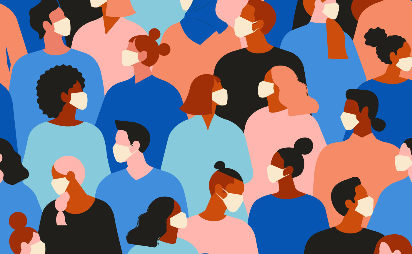 People wearing a mask